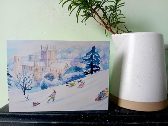 Cathedral Sledging  Greetings Card Pack of 5 Cards