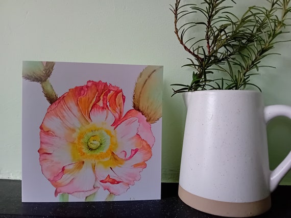 Pink Poppy Greetings Card