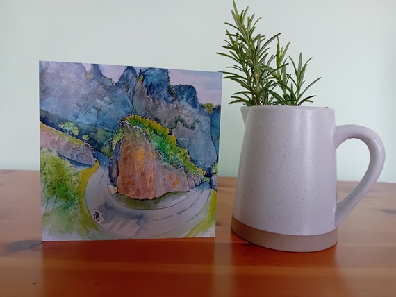 Cycling up the Gorge Greetings Card
