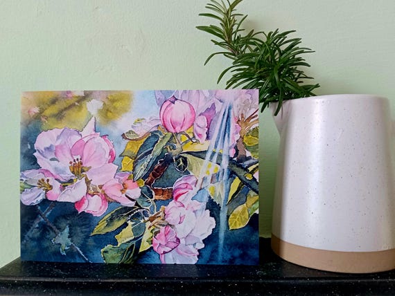 Apple Blossom Sunshine Greetings Card