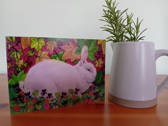 White Rabbit Greetings Card