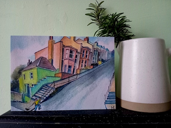 The Steepest Street In Bristol Greetings Card