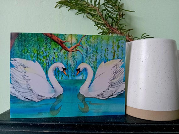 Perfect Partners, Swans Greetings Card