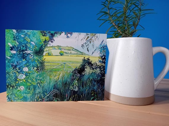 Hedgerow View Greetings Card