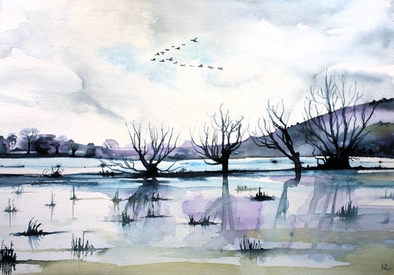 Geese Flying (print)