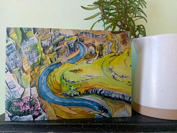 Cheddar Gorge Pinks Greetings Card
