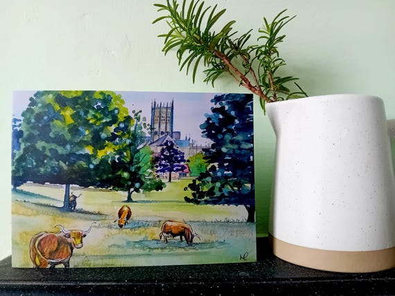 Cathedral Cows Greetings Card