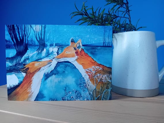 Moonlit Kiss Greetings card