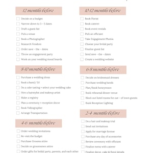Wedding Planning Checklist, Wedding To-Do List, Wedding Preparation Guide, Wedding Organizer Checklist, Wedding Timeline Template