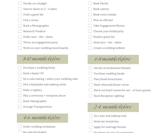 Wedding Planning Checklist, Wedding To-Do List, Wedding Preparation Guide, Wedding Organizer Checklist, Wedding Timeline Template