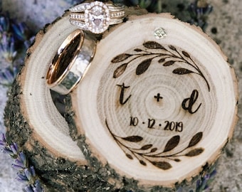 Caja de anillos que atesorarás para siempre, Caja de anillos de boda personalizada, Caja de anillos rústica, Regalo personalizado para la novia