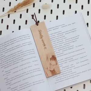 Personalized wooden bookmark, Custom bookmark, bookmarks, gift for her, grandmother, grandfather, Birthday Gifts, with your photo. image 2