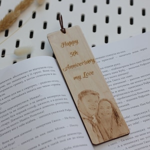 Personalized wooden bookmark, Custom bookmark, bookmarks, gift for her, grandmother, grandfather, Birthday Gifts, with your photo. image 4