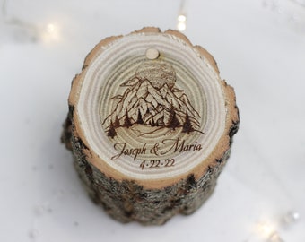 Personalized Wood Ring Box: Rustic Wedding Decor