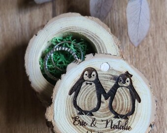 Acacia Wood Ring Box: Rustic Wedding Ring Bearer