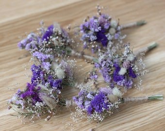 Boutonniere rústico, Boho Boutonniere, Boutonniere de flor seca, Boutonnières para hombre, muchos colores.