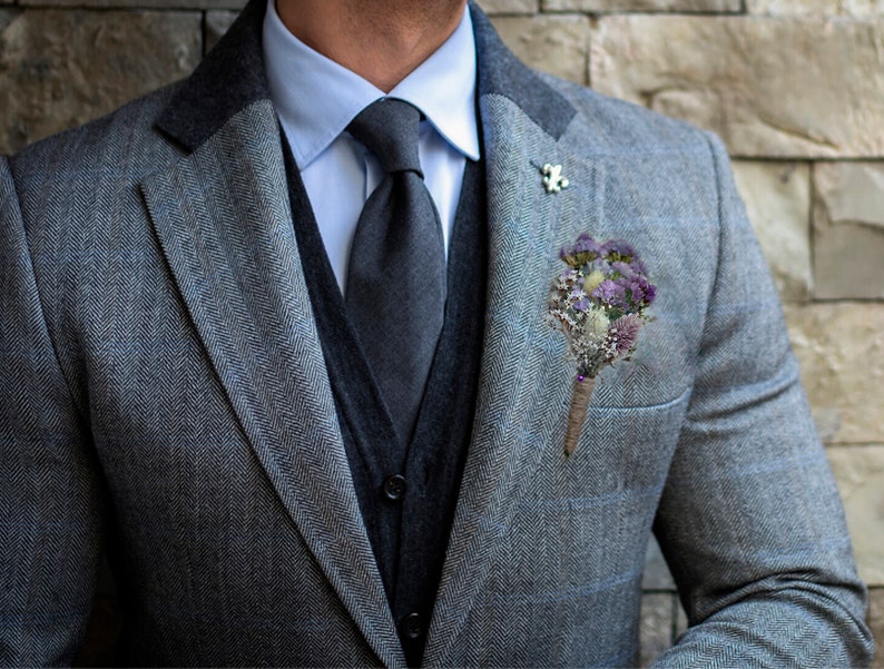 Rustic boutonniere, Boho Boutonniere, Dried flower Boutonniere, Boutonnières for man, many colors. image 8