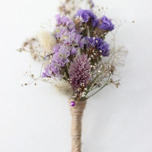 Rustic boutonniere, Boho Boutonniere, Dried flower Boutonniere, Boutonnières for man, many colors. image 2