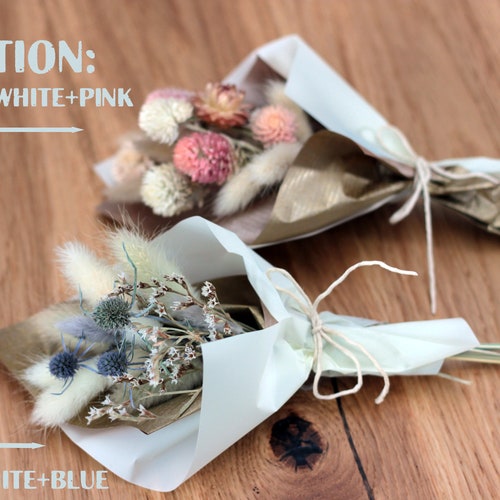 Mini Dried Flower Bouquet Wedding Favors Gift Boho Wedding Etsy
