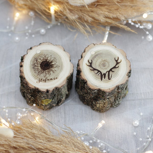 Engraved Acacia Wood Ring Box: Rustic Wedding Ring Bearer