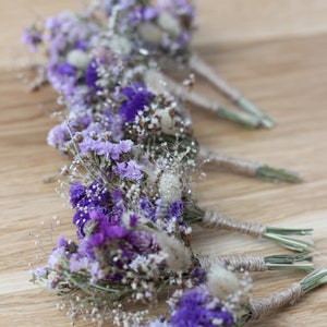 Rustic boutonniere, Boho Boutonniere, Dried flower Boutonniere, Boutonnières for man, many colors. image 5