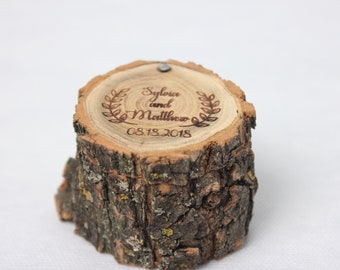 Personalized Rustic Ring Box, Engraving ring box, wedding ring box, wood ring box,engagement ring box,Ring pillow alternative ~ Acacia tree