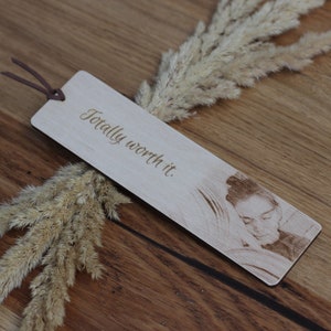 Personalized wooden bookmark, Custom bookmark, bookmarks, gift for her, grandmother, grandfather, Birthday Gifts, with your photo. image 3