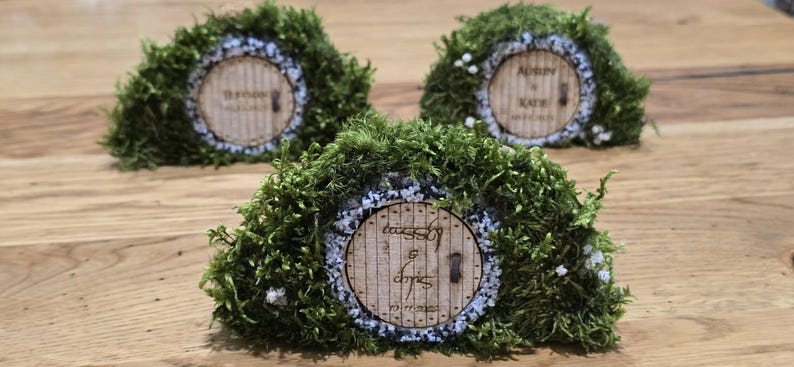 Natuurlijke schoonheid van ringdozen, houten ringdozen, rustieke ringdrager, buitenbruiloft, fantasiehuwelijk, huis van de ringen, aanzoeksringdoos afbeelding 10