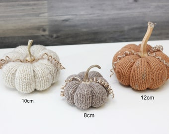Unique handmade knitted pumpkins, add a special charm to your interior (SET of 3), Halloween decor, farmhouse fall décor.