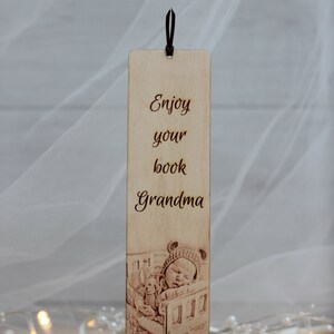 Personalized wooden bookmark, Custom bookmark, bookmarks, gift for her, grandmother, grandfather, Birthday Gifts, with your photo. image 10