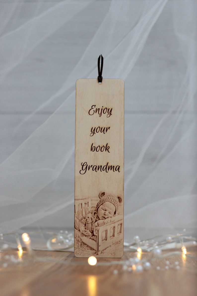 Personalized wooden bookmark, Custom bookmark, bookmarks, gift for her, grandmother, grandfather, Birthday Gifts, with your photo. image 10