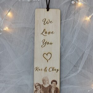 Personalized wooden bookmark, Custom bookmark, bookmarks, gift for her, grandmother, grandfather, Birthday Gifts, with your photo. image 8