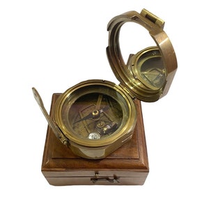Royal Navy Solid Brunton Compass With Box 3 Inch Maritime Nautical Working