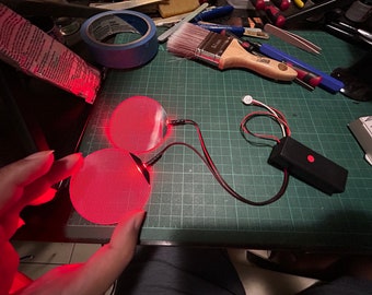 Round Red LED Flexible Cosplay Eye Kit