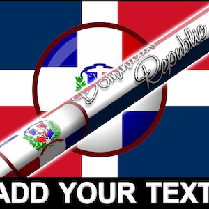 DOMINICAN REPUBLIC FLAG Ash Pool Cue - Made to Order - Add your Text