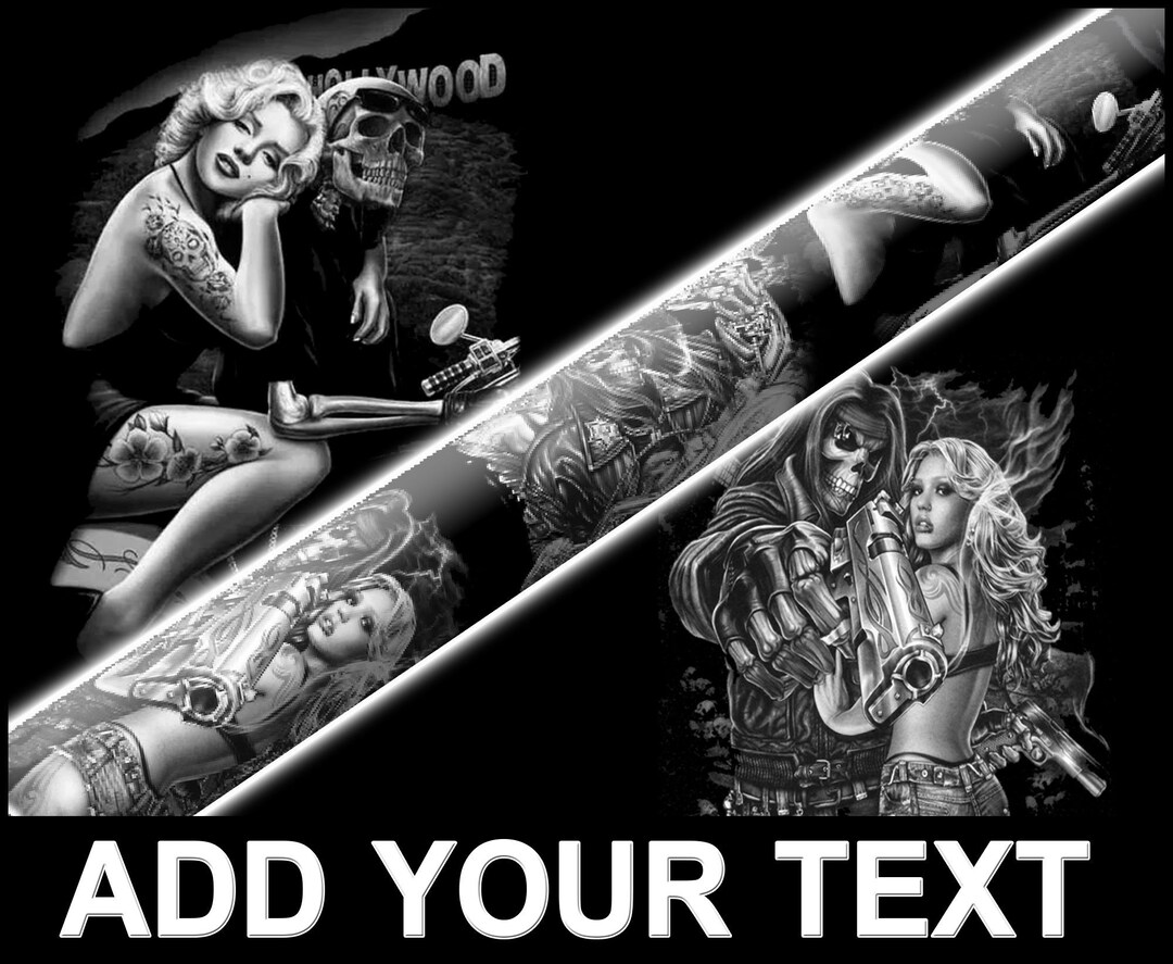 TATTOO OUTLAW BIKER Ash Pool Cue Add Your Name Made to