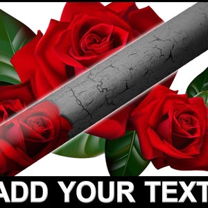 Red Rose Ash Pool Cue - Personalized Text, Made to Order