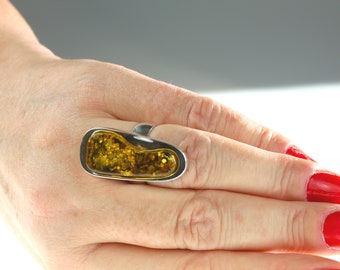 Baltischer Bernstein Ring,grüner Bernstein Ring,Bernstein Ring,Bernstein Ring,Silber Ring,Bernstein Ring,Silber Ring