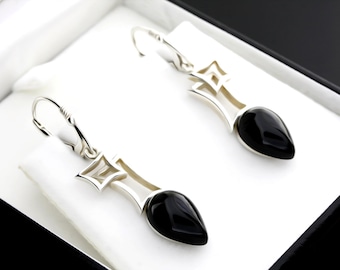 Black Amber Earrings, Baltic Amber Earrings, Amber Stone Earrings, Amber Dangle Earrings Gift, Amber And Silver Earrings,Black Amber Jewelry