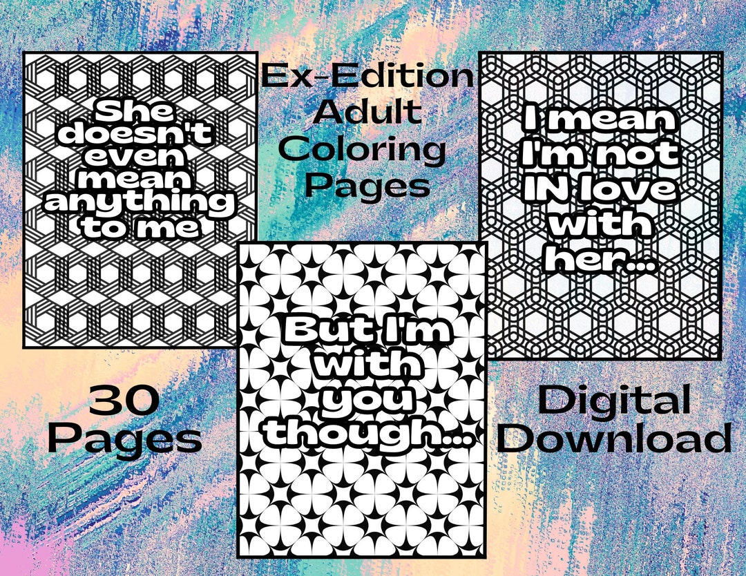Ex Boyfriend/ex Husband Adult Coloring Pages, Geometric Patterns ...