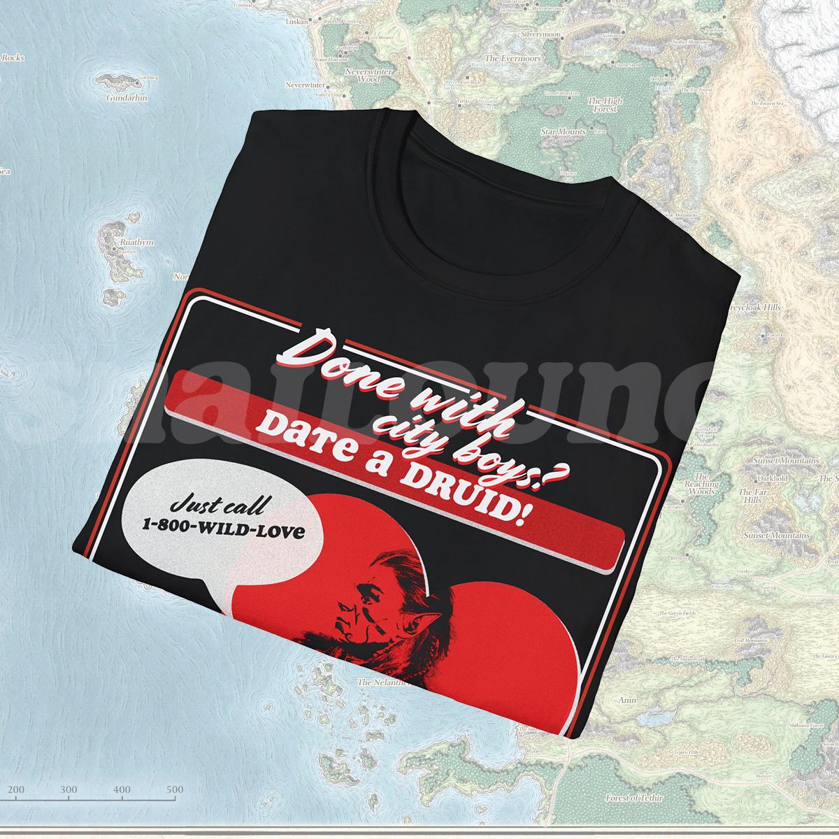 Druid Dating Retro T-Shirt BG3 inspired Tee, Unisex Softstyle Shirt, Fan  Gift DnD