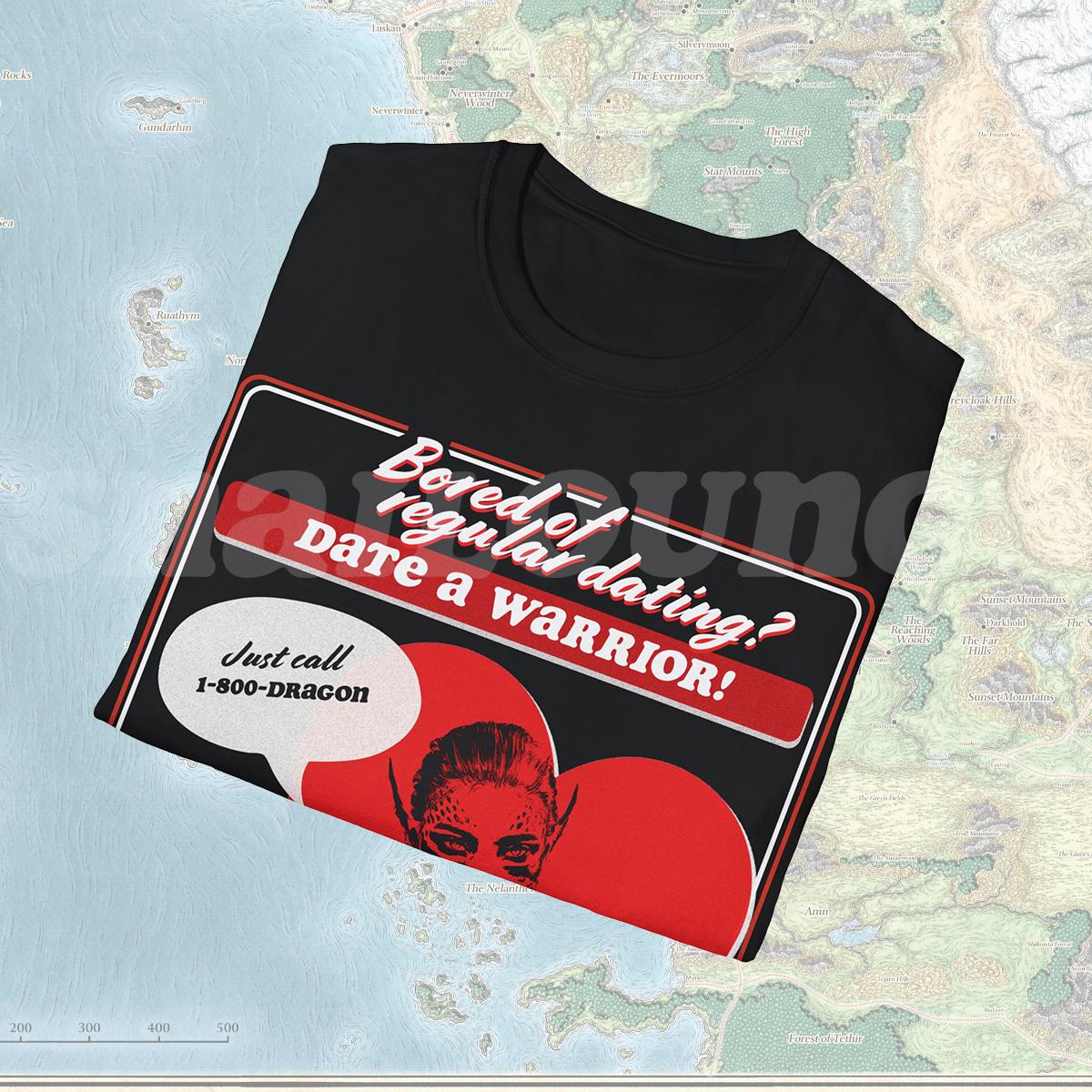 Warrior Dating Retro T-Shirt BG3 inspired Tee, Unisex Softstyle Shirt, Fan  Gift DnD