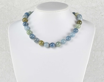 aquamarine; aquamarine necklace; Jewelry; Necklace; gemstone necklace; Light Blue; gift for wife; gift for mother; chokers;