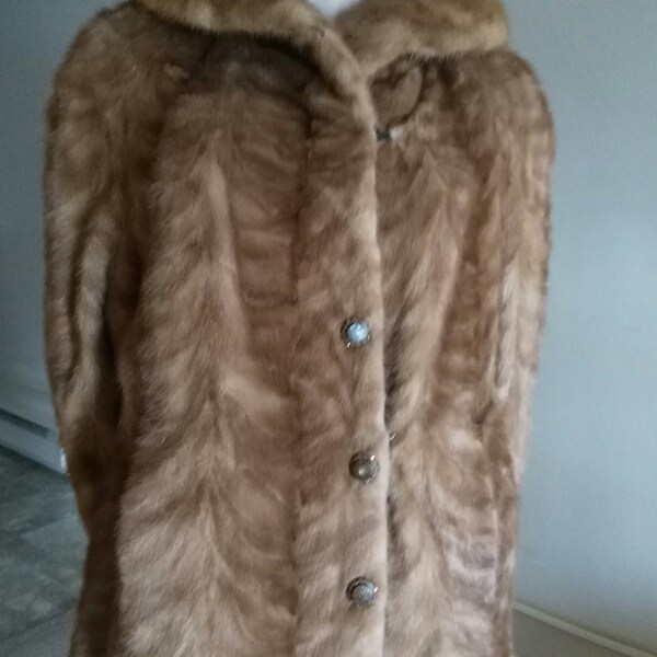 Autumn Haze Genuine Mink Paw Coat Size Small