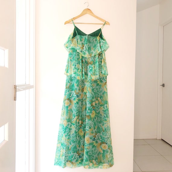 green floaty maxi dress