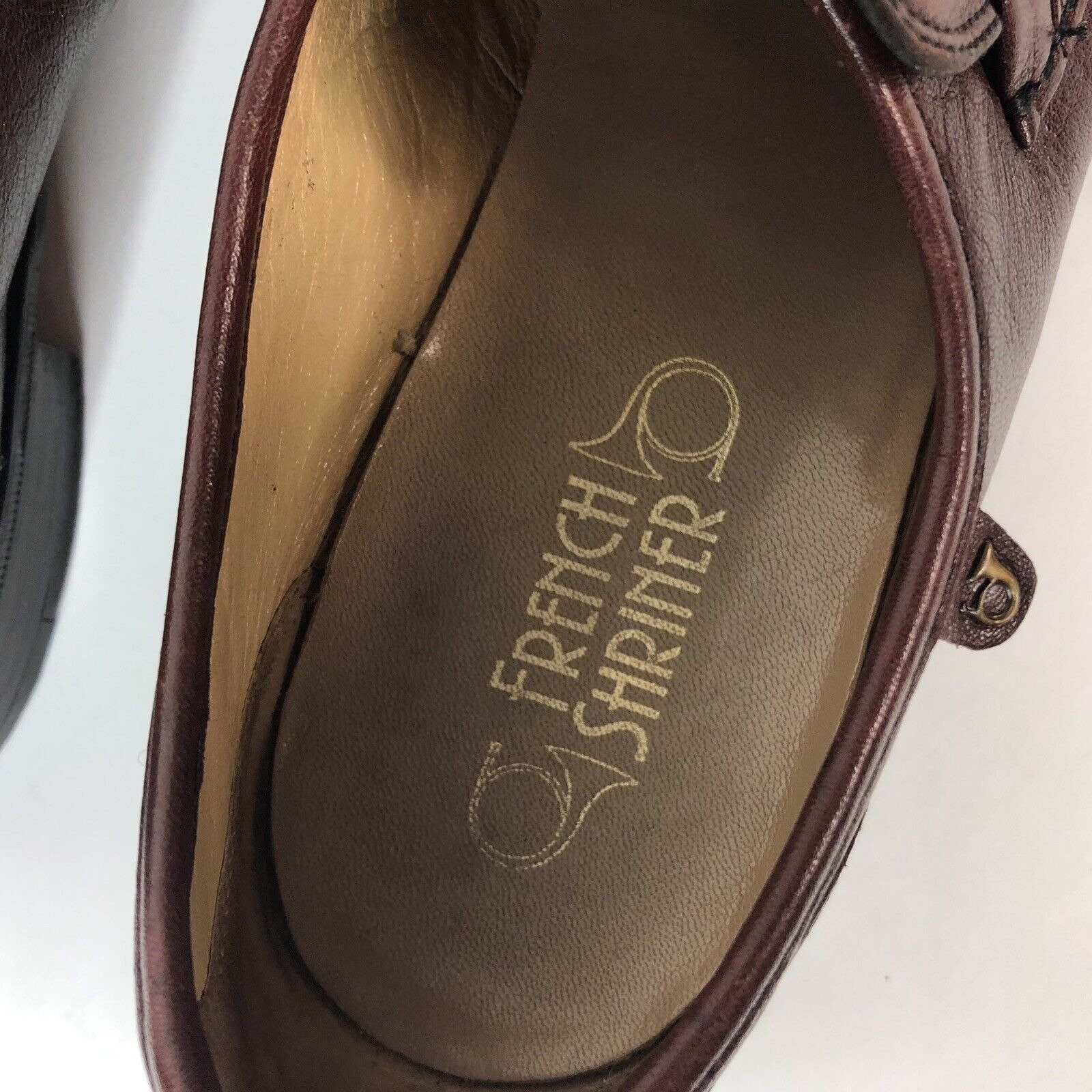 French Shriner Mens Shoes Size 10M Burgundy Leather Tassel 