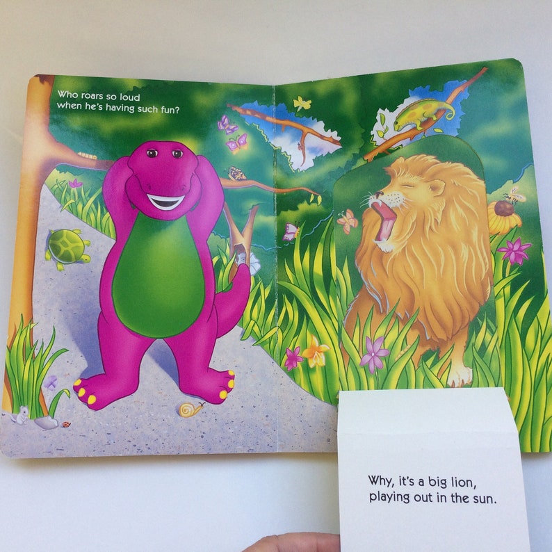 Barney Goes To The Zoo Book Lift And Peek Book Dinosaur Etsy