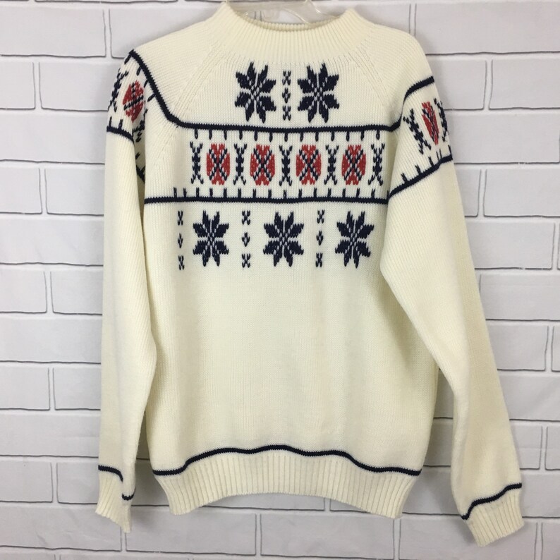 Vintage JcPenney Mens Sweater Size Large Tall Snowflakes | Etsy