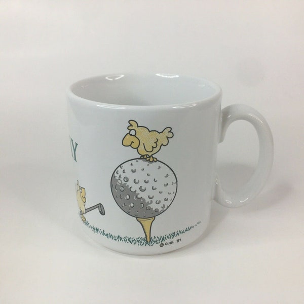 Vintage BEVVY Golf Coffee Mug Foreplay Golfers Golfing Cup Dad Man Gift Art by Guhl, Novelty, Funny, Golfer Gift, 1983