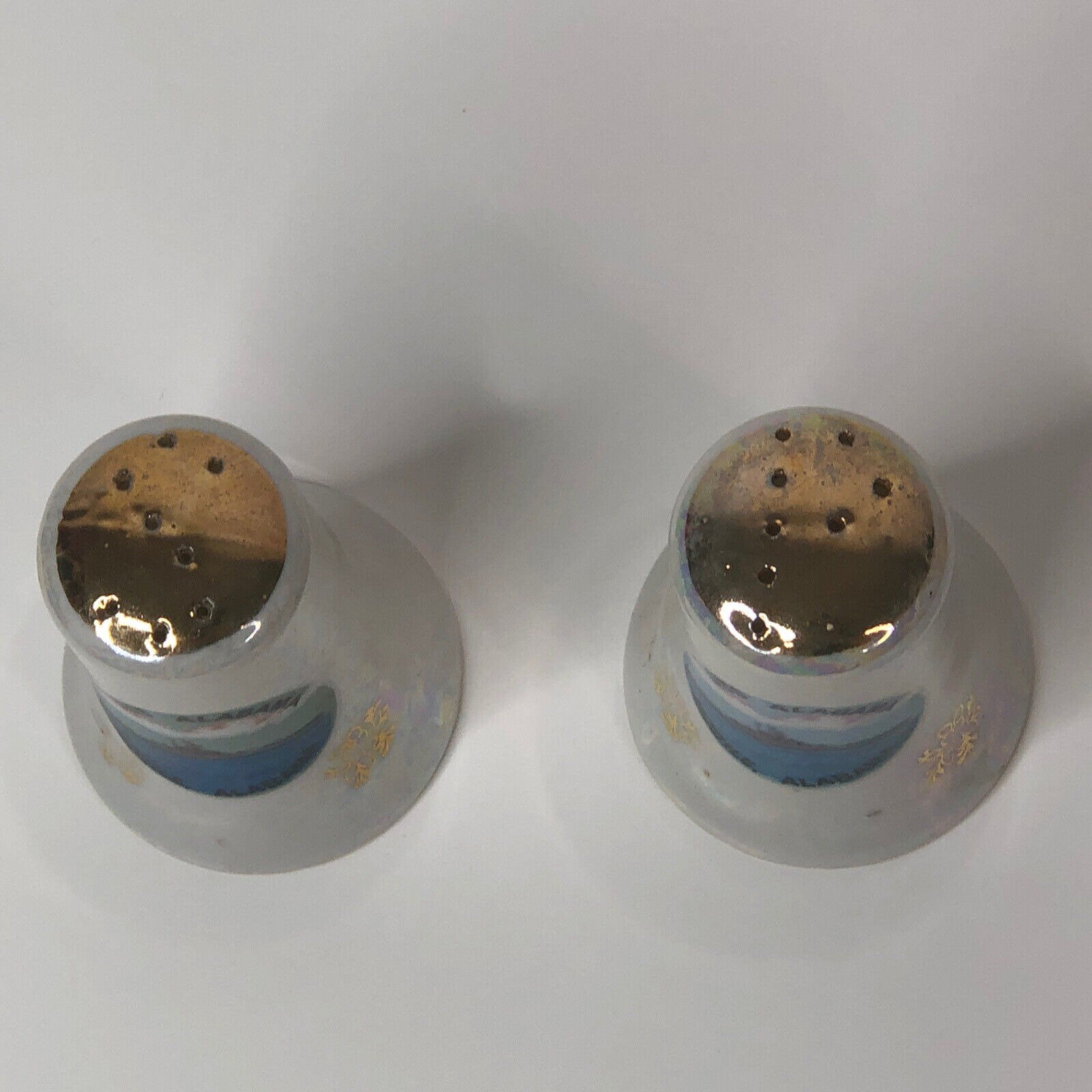 Vintage Kenmar Salt and Pepper Shakers, USS Alabama Battleship BB60